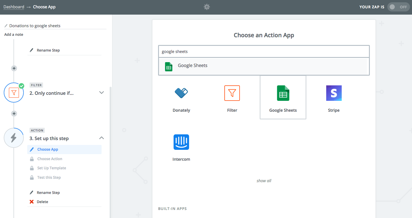 zapier_choose_googlesheets