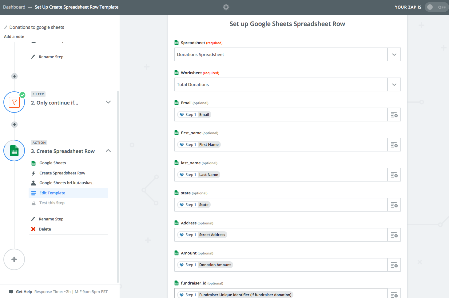 zapier_googlesheet_row